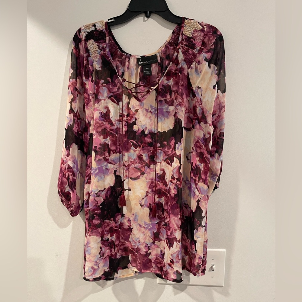 Lane Bryant Floral Blouse in Pink and Purple